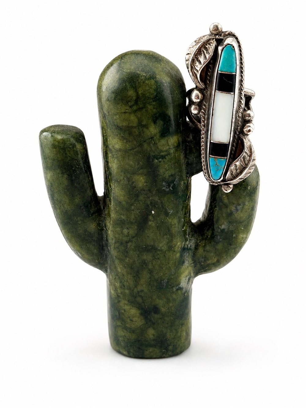 Zuni Ring Sterling Silver Inlay  sz 5